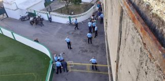 Carga policial após o jogo entre Vitória de Setúbal e Paços de Ferreira