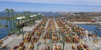 Dois novos pórticos de cais no Terminal XXI de contentores do Porto de Sines