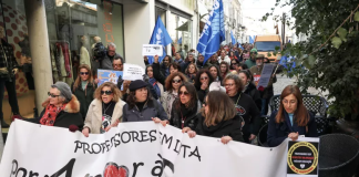 Professores protestaram em Beja em prol da educação